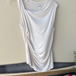 Elegant Cream Draped Tank Top